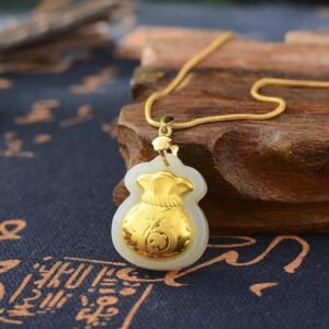 Jade Money Bag Necklace - Asian-Style Wealth Activator