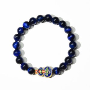 Wu Lou Blue Tiger Eye Wellness Bracelet - Asian-Style